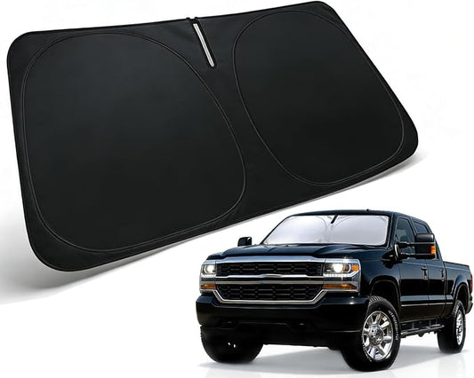 Sun Shade for 2014-2018 Chevrolet Chevy Silverado/GMC Sierra | Front Window Sun Visor Protector & Heat Shield, 240T Sunshade Protection Blocks UV Rays, Car Accessories