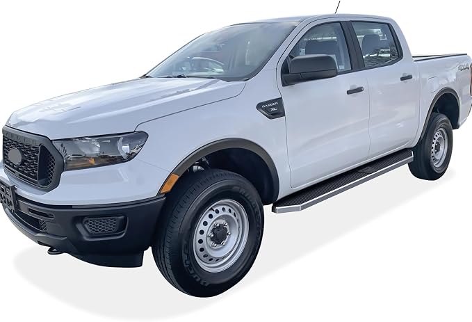APS Polished Running Boards Style Compatible with Ford Ranger 2019-2026 SuperCrew Cab 4-Door (Side Steps Side Bars) 6in Wide 304 Stainless Steel