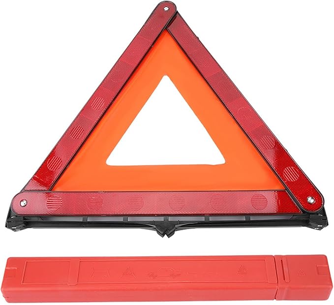HERCHR 2 Pack Foldable Warning Reflective Triangles with Carrying Case Safety Triangles Kit Road Emergency Warning Reflector Roadside Reflective Early Board Car Stop Sign