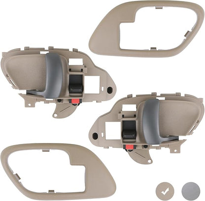 APPERFiT Interior Door Handle w/Bezel Kit (Tan) Compatible with 1995-2002 Chevy Chevrolet GMC Truck C1500 C2500 C3500 K1500 K2500 K3500 Suburban Tahoe Yukon 15708051 15708052