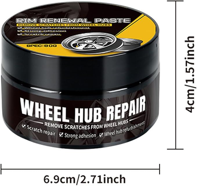 Tire and Wheel Polish – Wheel Shine Agent, Hub Cleaner | 80g High-Gloss Scratch-Resistant Restorer for Auto Detailing, RVs, Motorcycles, Trucks, Marine Vehicles, and ATV Rims