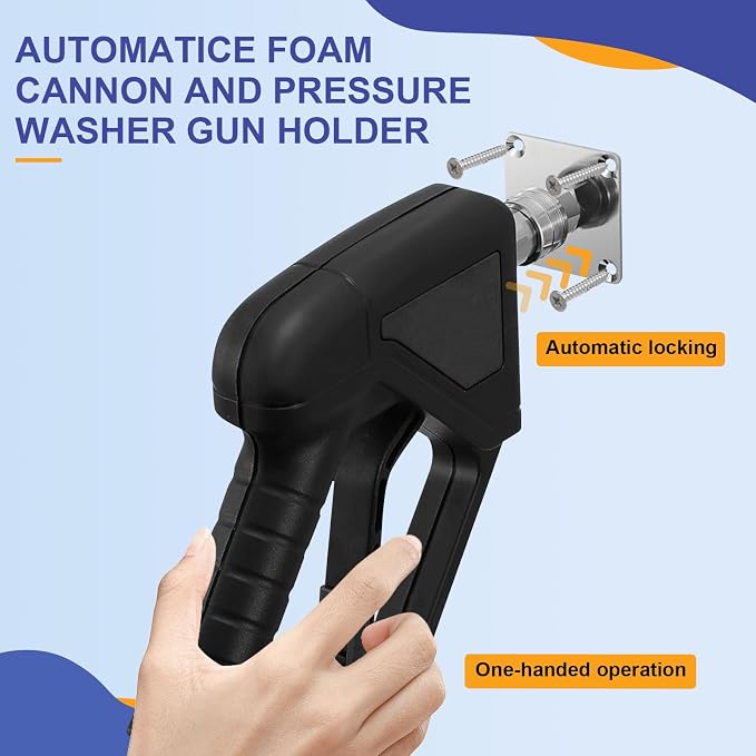succulentlovers Foam Cannon Holder, Pressure Washer Holder, 1/4" Quick Connect Automatic Foam Cannon Mount, Stainless Steel Pressure Washer Nozzle Tip Holder for Foam Accessories Tools Holder