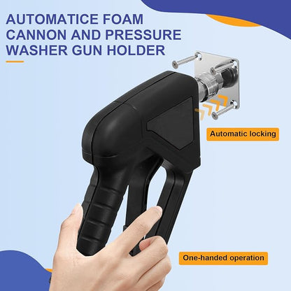 succulentlovers Foam Cannon Holder, Pressure Washer Holder, 1/4" Quick Connect Automatic Foam Cannon Mount, Stainless Steel Pressure Washer Nozzle Tip Holder for Foam Accessories Tools Holder