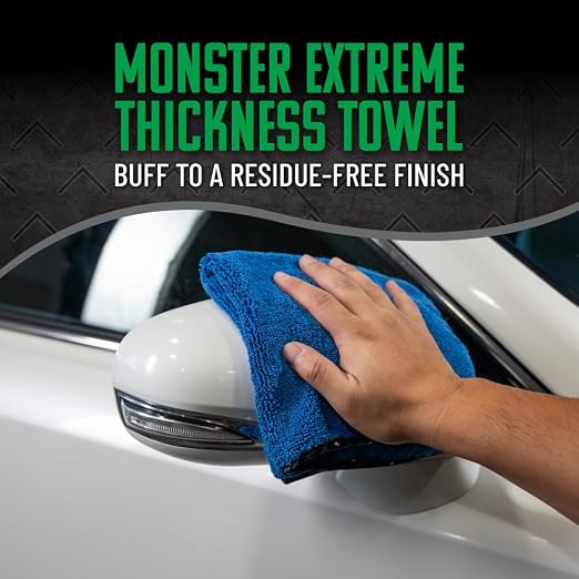 Chemical Guys Insynchro Scratch & Swirl Remover (8 oz) - Kit with Hex Logic Dual Sided Hand Polishing Pad and Monster Extreme Microfiber Towel for Paint Restoration and Gloss Enhancement