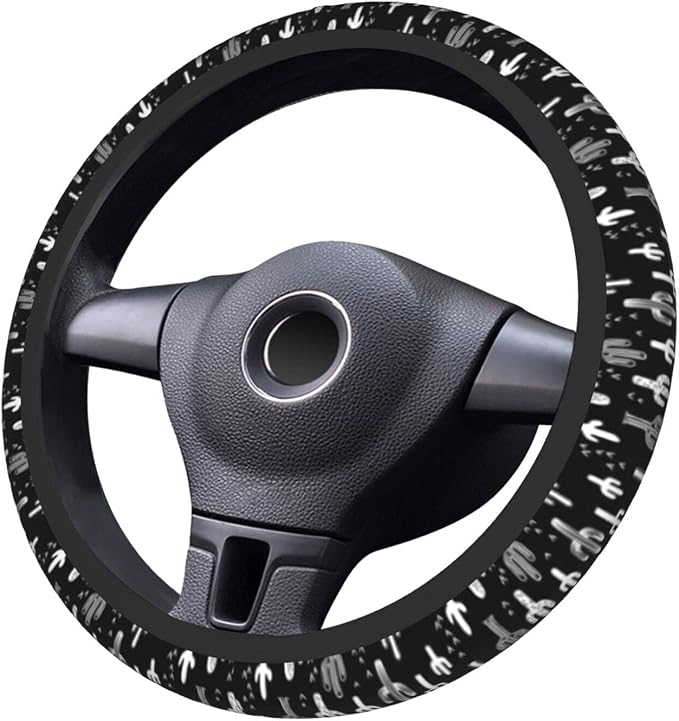 Fun Western Cactus Steering Wheel Covers Non Slip Neoprene Wheel Protector Universal 15 inch for Car Accessories