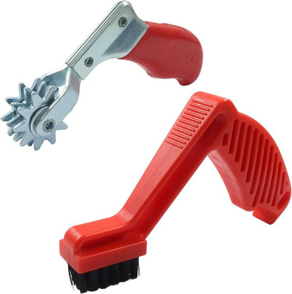 Polishing Pad Cleaner Tool Set, Polishing Spur Tool and Foam Pad Brush, Conditioning Brush Wool Buffing Pad, Red