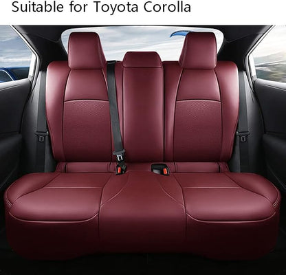 CocheFamilia Custom Fit Corolla Car Seat Covers for Select Toyota Corolla 2020-2025 SE,Nightshade & 2020-2022 SE Apex & 2023-2025 XSE & 2025 FX - Full Set,Leather (Burgundy)