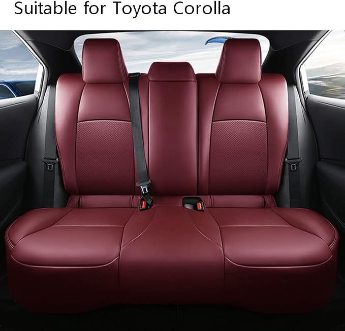 CocheFamilia Custom Fit Corolla Car Seat Covers for Select 2019 2020 2021 2022 2023 2024 2025 Toyota Corolla Hatchback SE, XSE, Nightshade - Full Set,Leather(Burgundy)