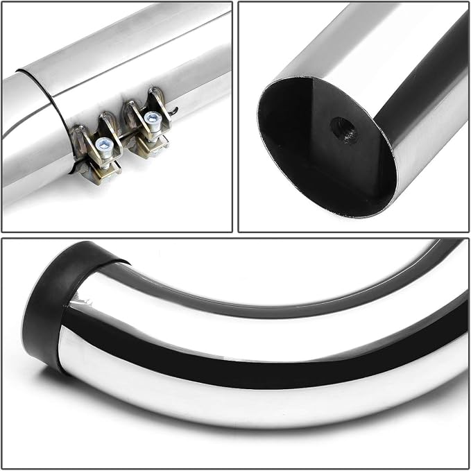 DNA Motoring 3" Running Boards Compatible with 99-11 Sierra Silverado / 02-09 Ram 1500 2500 3500 Extended, Crew Cab, Chrome Side Step Nerf Bars, STEPB-3-UNI-SS