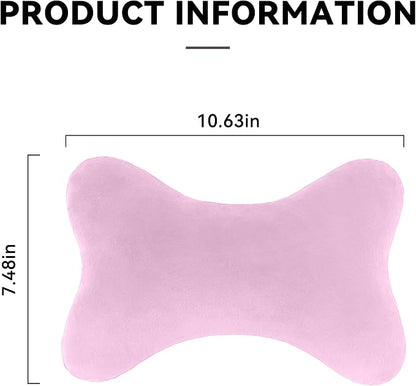 Car Headrest Pillow, Soft Comfortable Memory Foam Automotive Neck Pillow Cushion for Neck Pain Pressure Relief, Universal Fit (Pink)