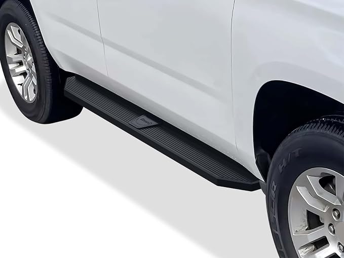 APS 6-inch (Black Stainless Steel Flat Style) Running Boards Side Bars Compatible with Chevy Tahoe 2007-2020 & GMC Yukon 2005-2020 4-Door (Exclude Z71 Hybrid Yukon XL)