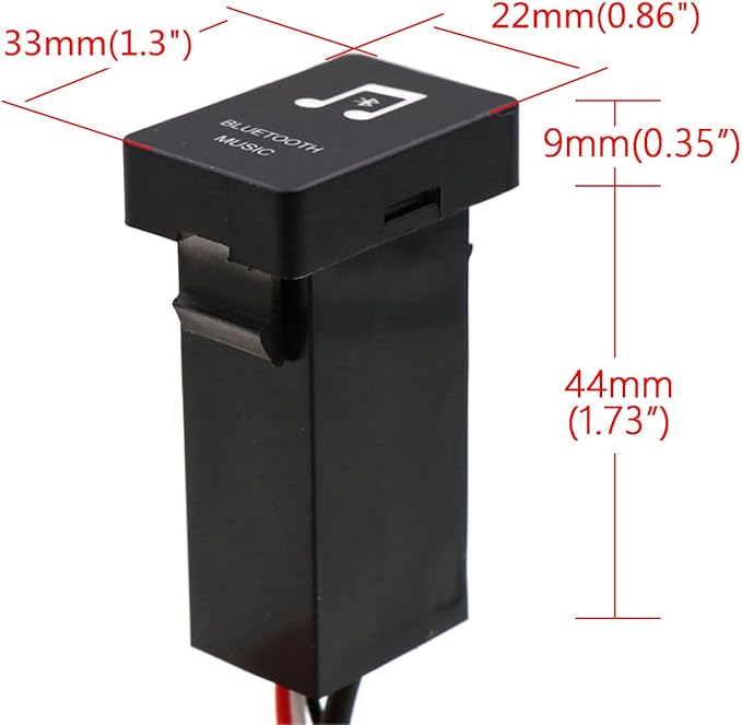 Timloon Car Bluetooth Music Adapter Module Panel Installation AUX Output Use for Toyota,Camry,Corolla,Yaris,RAV4,Reiz,Land Cruiser