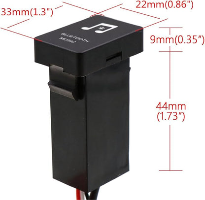 Timloon Car Bluetooth Music Adapter Module Panel Installation AUX Output Use for Toyota,Camry,Corolla,Yaris,RAV4,Reiz,Land Cruiser