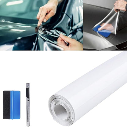 Self-Healing TPU Clear Paint Protection PPF Film, Bulk Wrap for Car, Motorcycle & Bicycle Frame Surface Protection (Transparent, 12" x 120")