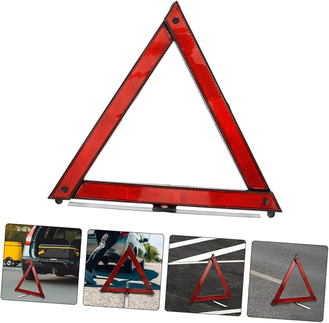 Zerodeko 5pcs Foldable Reflective Warning Triangles Essential Emergency Tool for Roadside Safety Compact Design for Vehicles and Trucks Enhanced Night Visibility