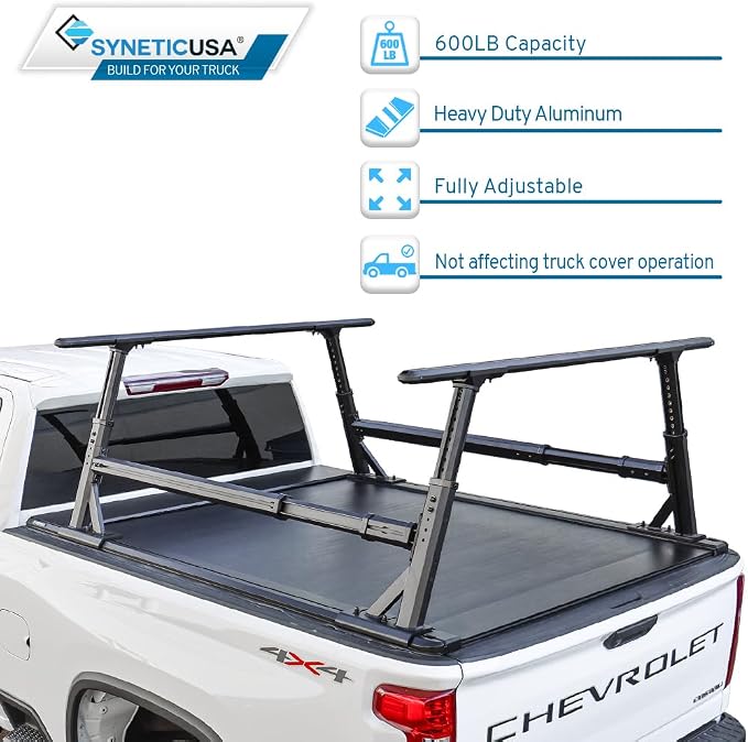 Syneticusa AR Automatic Retractable Truck Bed Cover with R1 Rack for Ford F-150 2004–2026 | 6’7” (78.9”) Bed | Aluminum Hard Retractable Tonneau Cover | Easy Installation | Waterproof, Low-Profile
