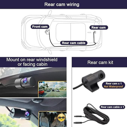 Fitcamx 2K Dual Dash Cam Suitable for Lexus RX 350 450h F Sport Luxury 2016 2017 2018 2019 2020 2021 2022, OEM Style, Front 1440P Rear 1080P HD Video, Loop Recording WiFi, Parking Mode, 64GB Card
