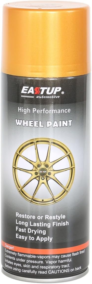 EASTUP Premium Metallic Acrylic Enamel Wheel Paint Brown-Orange -Gold Color, Brilliant Finish, High Durability, Fade-resistant, Quick Drying Rim Coating Spray Paint.