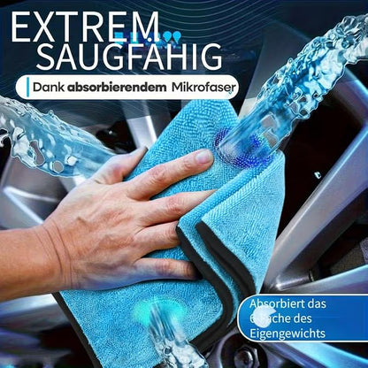 DIAOJIA 3 Pack Microfiber Car Towels (16" x 24"), 500 GSM Double-Sided Absorbent Coral Fleece Cloths for Washing, Drying & Cleaning, Streak-Free & Lint-Free (Light Blue)