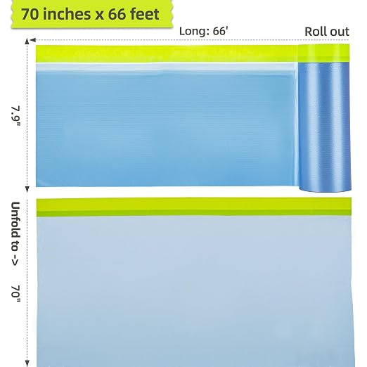 Tangibay Pre-Taped Masking Film for Painting - 70" x 66' Painters Plastic Sheeting for House & Automotive Paint, Tape and Drape for Covering Cars, Walls, Windows and Furniture Protection (4 Rolls)