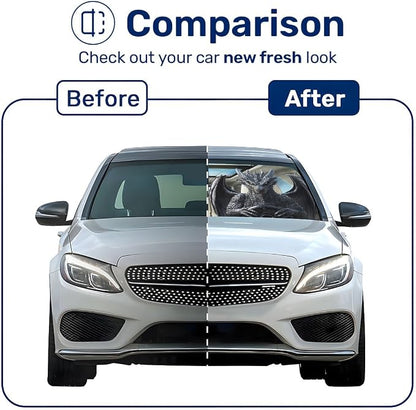 GENANY Cute Couple Dragon Windshield Sun Shade for Car SUV Truck (64x32 Inches), Automobile Sunshade, Protector Blocks UV, Car Decor