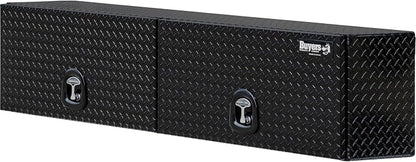 Buyers Products 1721351 Topsider Truck Tool Box, 16x13x72 Inch, Gloss Black Diamond Tread Aluminum, Dual Flip-Up Doors, Locking Compression Latch, Weather Resistant, No-Drill Mount, Made in USA