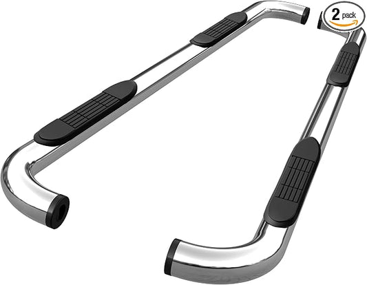 TAC Side Steps Fit Chevy Silverado/GMC Sierra 1999-2018 1500 & 1999-2019 2500/3500 Extended/Double Cab (Exclude C/K Classic) 3" Stainless Steel Side Bars Nerf Bars Step Rails Running Boards 2 Pieces