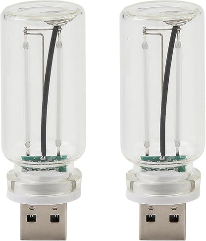 JSCARLIFE 2 PCS Car USB Ambient Lights, Touch Dimmable Car Interior Ambient Lights, 4-Level Brightness Mini Retro Glass Bottle Lamp Decorations for Car/Bedroom/Study (Blue)