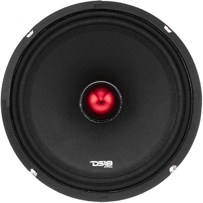 DS18 PRO-X10BM Loudspeaker - 10", Midrange, Red Aluminum Bullet, 600W Max, 300W RMS, 8 Ohms - Premium Quality Audio Door Speakers for Car or Truck Stereo Sound System (1 Speaker)