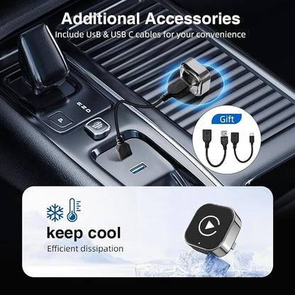 Wireless Carplay Adapter for Toyota Highlander 2020-2023 2024 2025, Plug and Play Car Play Wireless Adapter, 2 in 1 CarPlay Accessories, Auto Reconnect