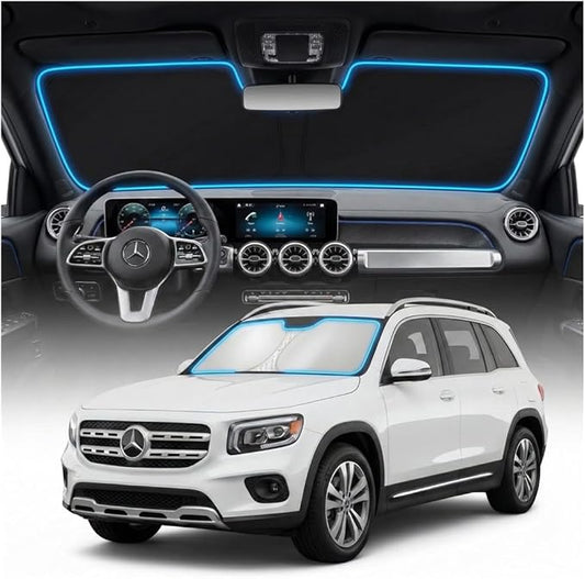 for Mercedes Benz GLB Sun Shade Windshield Cover - Custom Fit GLB Accessories 2020-2025 2026 Sunshade Foldable UV Protection & Heat Shield Sun Visor Accessories