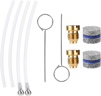 2 Sets Foam Cannon Orifice Kit, 0.04in/1.1mm Thread Nozzle and Foam Maker Meshes with Cleaning Tools Straw Filter Balls Universal Replacement Parts for Car Wash Tools