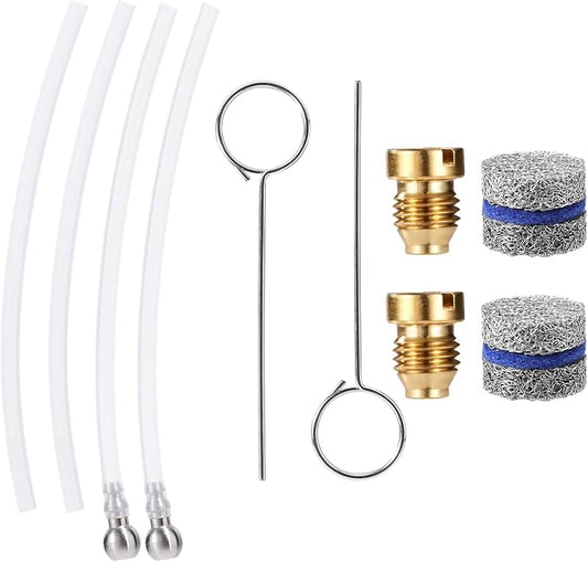 2 Sets Foam Cannon Orifice Kit, 0.04in/1.1mm Thread Nozzle and Foam Maker Meshes with Cleaning Tools Straw Filter Balls Universal Replacement Parts for Car Wash Tools