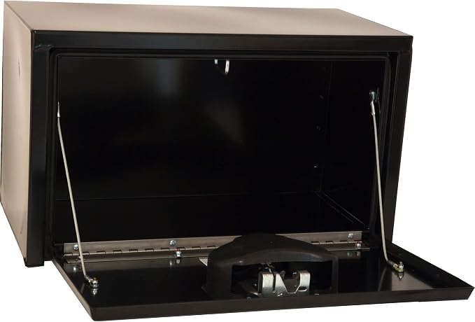 Buyers Products 1703150 Steel Underbody Truck Tool Box 14 x 12 x 24 Inch, Black Powder-Coated 14 Ga Steel, Locking Stainless Paddle Latch, Drop Door, Weather-Resistant, Made in USA