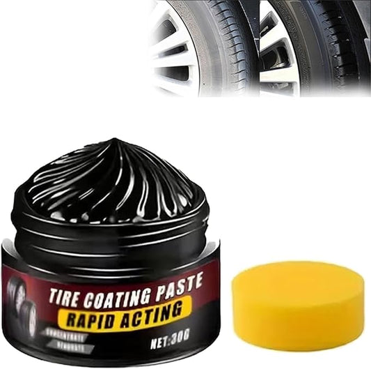 Premium Tire Coating & Trim Restorer, Bring Back the Original Deep Black Shine to Rubber and Plastic,Ceramic Tire Coating, Tir𝐞 Coatin𝐠 Paste, Blocks UV (1pc)