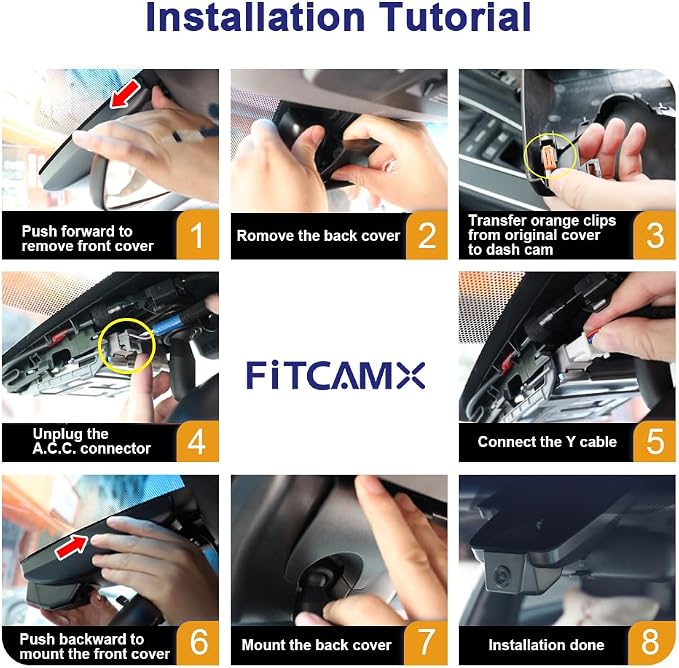 Fitcamx 4K Dash Cam Suitable for Toyota Grand Highlander 2024-2026 & Hybrid (HD2-0E130), Integrated OEM Look, UHD 2160P Video, Built-in WiFi & APP, Loop Recording, G-Sensor, Plug & Play, 64GB Card