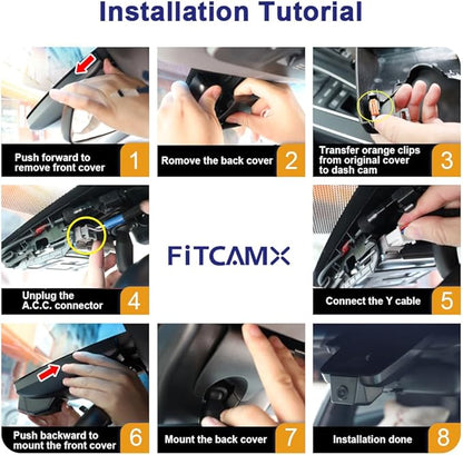 Fitcamx Front 4K+Rear 1080P Dash Cam Adapts for Lexus GX550 2024-2026 (Gen3/J250), OEM Factory Look, 2 Channel HD Video, WiFi & APP, Loop Recording, Gravity Sensor, Easy to Set, 128GB Card