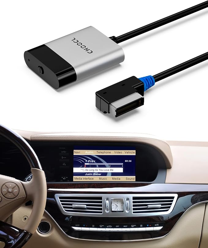 Bluetooth Car Audio Adapter for 2008-2012 Mercedes-Benz with AMI Port, Bluetooth Transmitter with aptX-HD Sound & AMI Cable