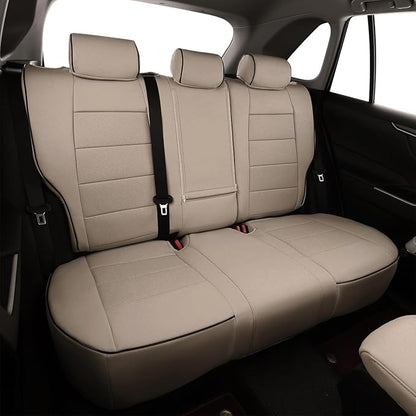 EKR Rav4 Seat Covers Custom Fit for Toyota Rav4 LE(NOT for Hybrid) 2013 2014 2015 2016 2017 2018,Leather Car Seat Cover for Trucks SUV Full Set,Faux Leather(Beige)