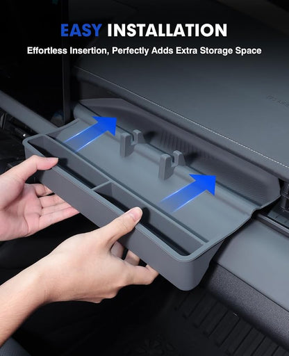 Autorder Silicone Passenger Organizer Tray for 2026 Toyota RAV4 Accessories - Dashboard Hidden Storage Organizer, Anti-Slip Tray with Phone Slot and Extra Compartments - Black