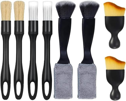 8PCS Car Detailing Brush Set, Car Detailing Brush, Soft Car Cleaning Brush, Suitable for Cleaning Car Interiors, Including Air Vents, Center Console, Seat Gaps, and More