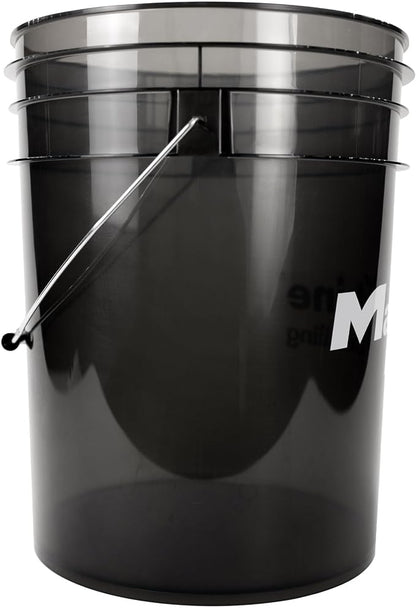 Maxshine 5 Gallon Detailing Bucket - Black Universal Car Wash Bucket for Auto Detailing, Scratch-Free Washing, Garage Storage, Holds Soap, Foam Cannon, Brushes & Microfiber Towels