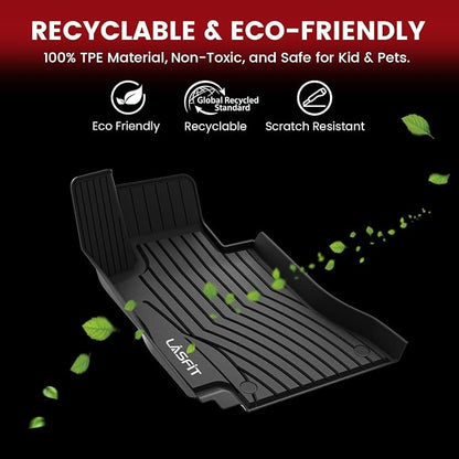 LASFIT Floor Mats for Mercedes Benz E Class 2017-2023 E300 / E350 / E400 / E450/ E43 AMG / E53 AMG / E63 AMG S (Fit Sedan & Wagon Only), All Weather TPE Floor Liners for E Class, 1st & 2nd Row