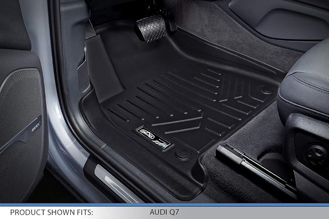 MAXLINER Custom Fit Floor Mats 3 Rows and Cargo Liner Behind 3rd Row Set Compatible with 2017-2025 Audi Q7 / SQ7