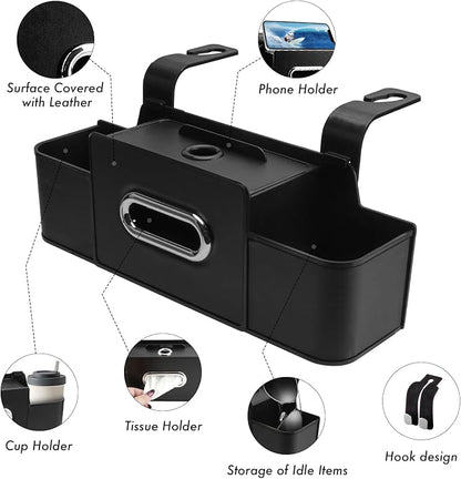 2Pcs BackSeat Car Organizer Set,Features Headrest Hooks for Purses and Bags Cute, Multiple Storage Car Back Seat Organizer,Seat Back Box,for Travel,Family Trips,Daily Commutes