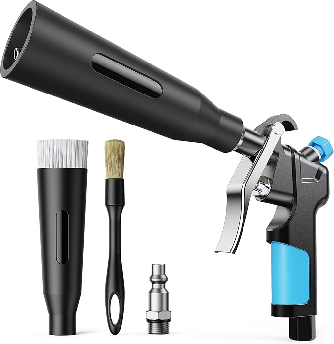 Tornado Air Cleaning Gun, Upgraded High Pressure Dryer Air Blow Gun Adjustable Wind Speed, 360° Rotating Nozzle for Thorough Cleaning Car Detailing Tools for Car Interiors & Exteriors
