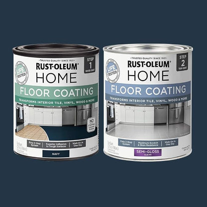 Rust-Oleum 367603 Home Interior Floor Coating Kit, Semi-Gloss Navy