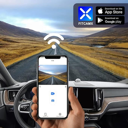 Fitcamx 2K Dual Dash Cam Suitable for Volvo XC60 V90 S90 2022-2026 B5 B6 T8 (Model B), Integrated OEM Look, Front 1440P+Rear 1080P HD Video, WiFi & APP, Loop Recording, G-Sensor, 64GB Card