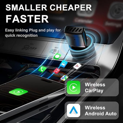 Feitenn 2026 New Wireless CarPlay Adapter for iPhone – Convert Wired to Wireless CarPlay, Plug & Play Dongle, Auto Reconnect, Multi-User Support, for Factory Wired CarPlay Cars, iOS 10+ (Black)