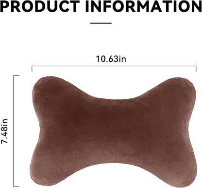 Car Headrest Pillow, Soft Comfortable Memory Foam Automotive Neck Pillow Cushion for Neck Pain Pressure Relief, Universal Fit (Brown)